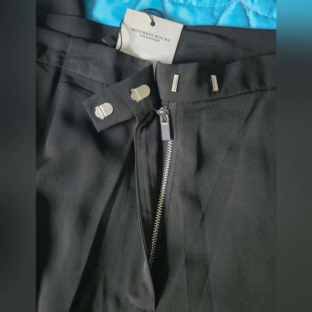 Mistress Rocks Black 'Charge' Trousers with Chevron Side Stripes ~ NWT - Picture 9 of 16